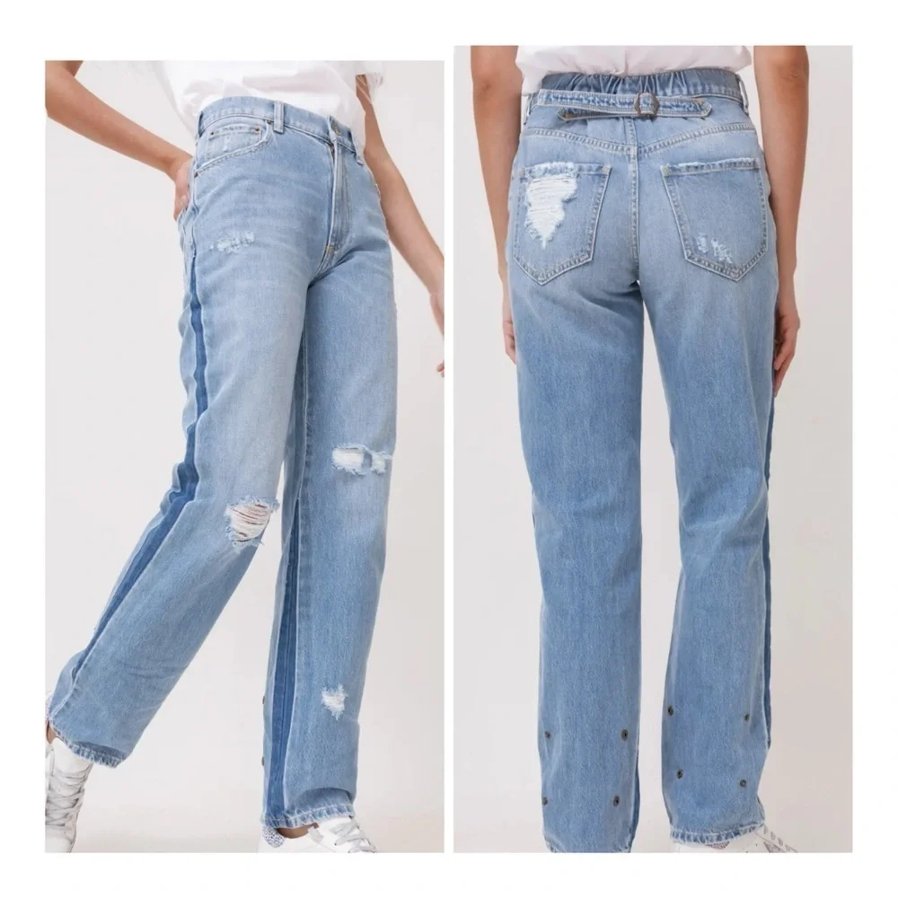 SER.O.YA Maggie Mid Rise 90s Style High Waist Vintage Straight Jean In Mojave 26 - Picture 2 of 14